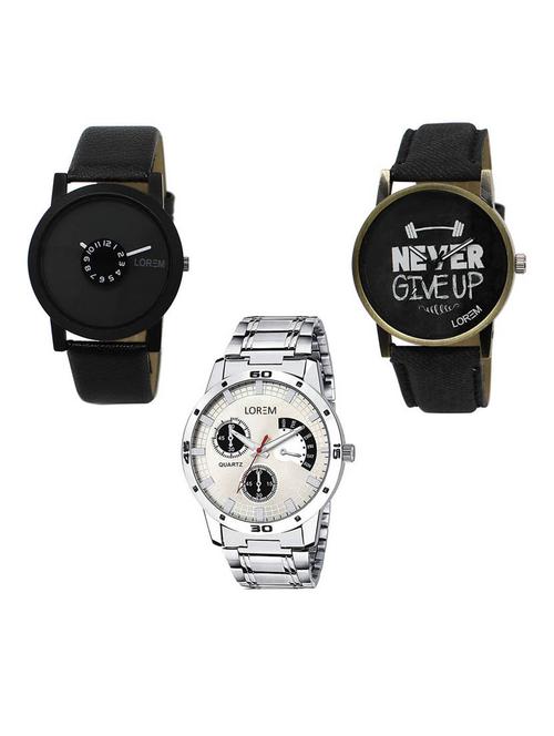 set of 3 analog watch combo -(lk-25-27-101) - 15687512 - Standard Image - 1