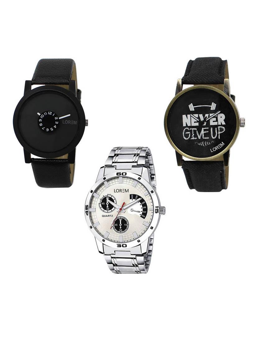 set of 3 analog watch combo -(lk-25-27-101) - 15687512 - Zoom Image - 1