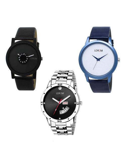 Set of 3 analog watch combo -(LK-25-33-104) - 15687561 - Very Small Image - 1