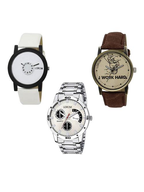 set of 3 analog watch combo -(lk-26-29-101) - 15687597 - Standard Image - 1