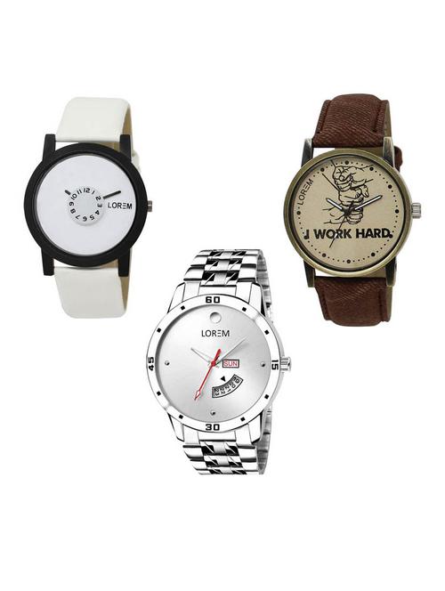Set of 3 analog watch combo -(LK-26-29-103) - 15687601 - Very Small Image - 1