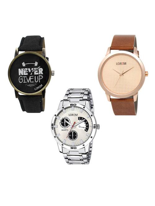 set of 3 analog watch combo -(lk-27-34-101) - 15687699 - Standard Image - 1