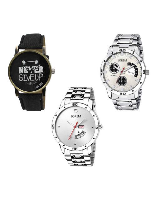 Set of 3 analog watch combo -(LK-27-101-103) - 15687708 - Very Small Image - 1