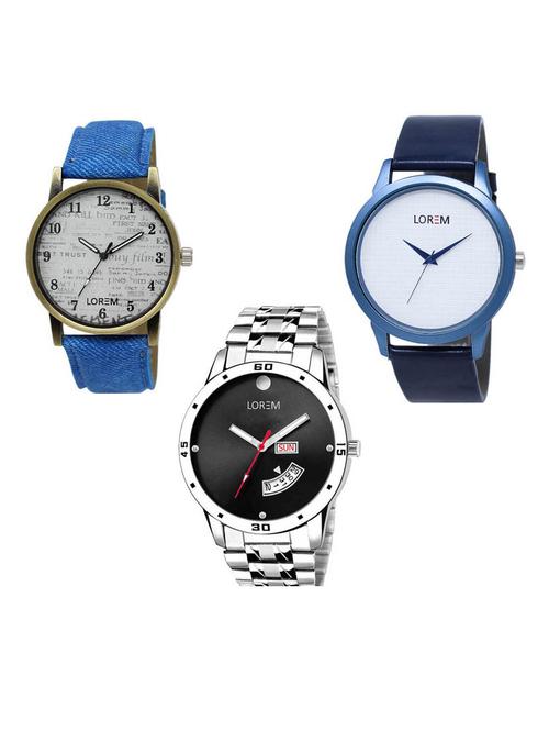Set of 3 analog watch combo -(LK-28-33-104) - 15687753 - Very Small Image - 1