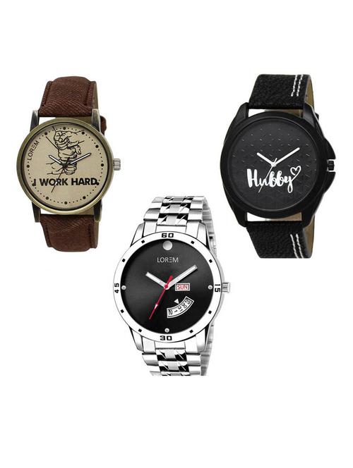 Set of 3 analog watch combo -(LK-29-31-104) - 15687787 - Very Small Image - 1