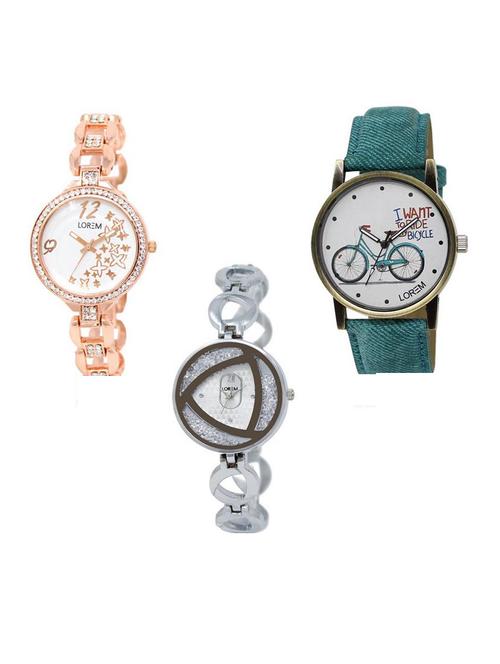 Set of 3 analog watch combo -(LK210-229-240) - 15688059 - Very Small Image - 1