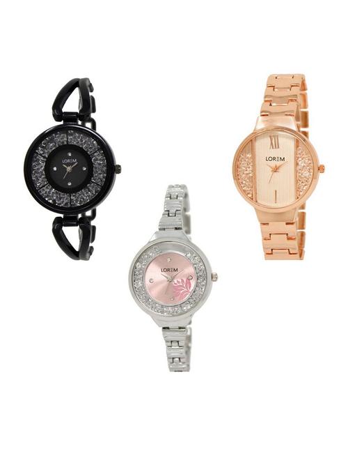 Set of 3 analog watch combo -(LK211-217-226) - 15688234 - Very Small Image - 1