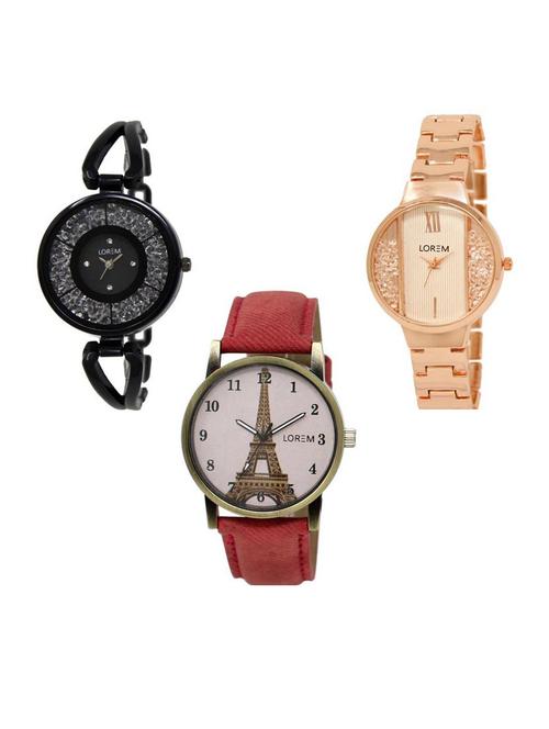 Set of 3 analog watch combo -(LK211-217-230) - 15688238 - Very Small Image - 1