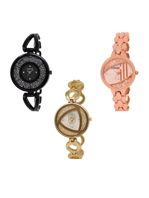 Set of 3 analog watch combo -(LK211-222-239) - 15688346 - Very Small Image - 1
