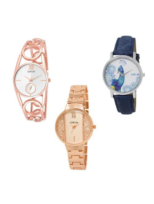 Set of 3 analog watch combo -(LK213-217-241) - 15688903 - Very Small Image - 1