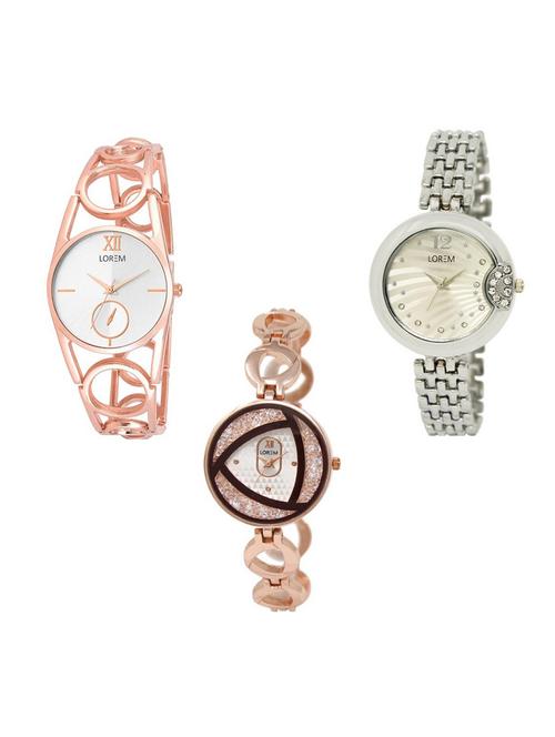 Set of 3 analog watch combo -(LK213-227-238) - 15689060 - Very Small Image - 1