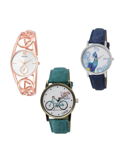 set of 3 analog watch combo -(lk213-229-241) - 15689088 - Standard Image - 1
