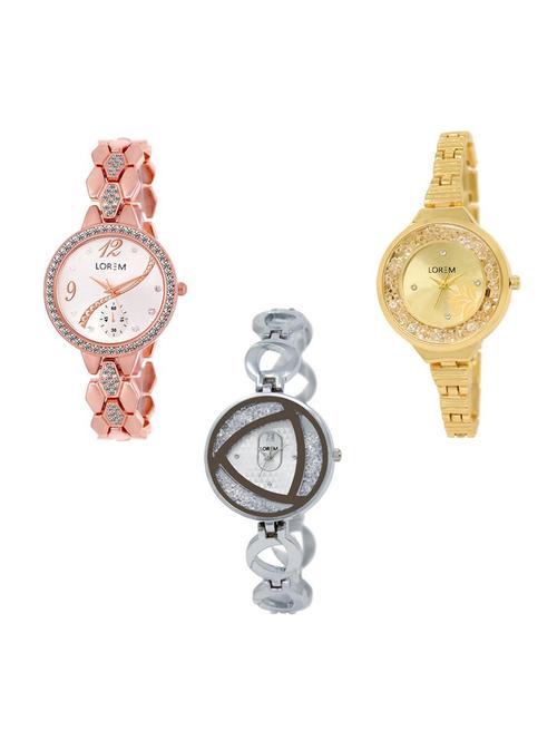 Set of 3 analog watch combo -(LK215-224-240) - 15689284 - Very Small Image - 1