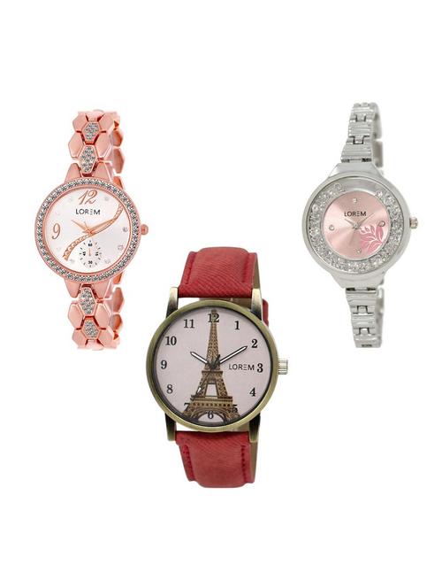 set of 3 analog watch combo -(lk215-226-230) - 15689300 - Standard Image - 1