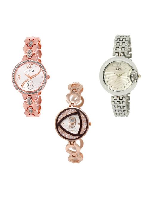 Set of 3 analog watch combo -(LK215-227-238) - 15689317 - Very Small Image - 1