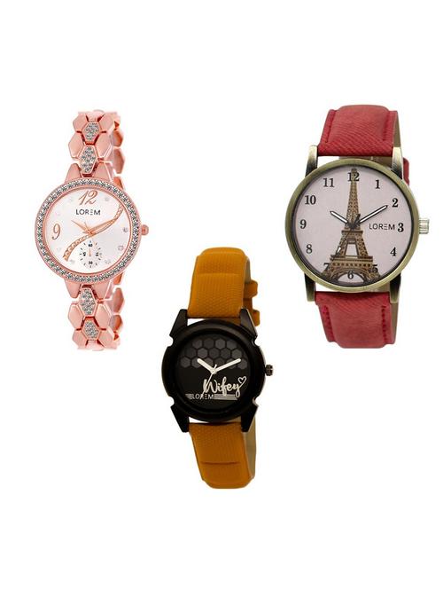 set of 3 analog watch combo -(lk215-230-235) - 15689344 - Standard Image - 1