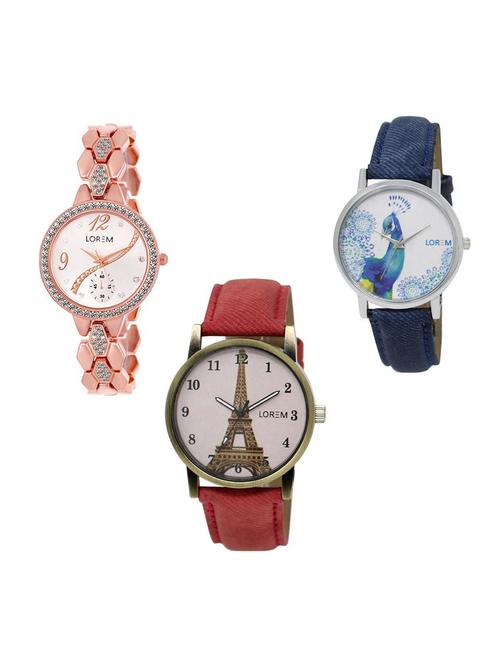 set of 3 analog watch combo -(lk215-230-241) - 15689350 - Standard Image - 1