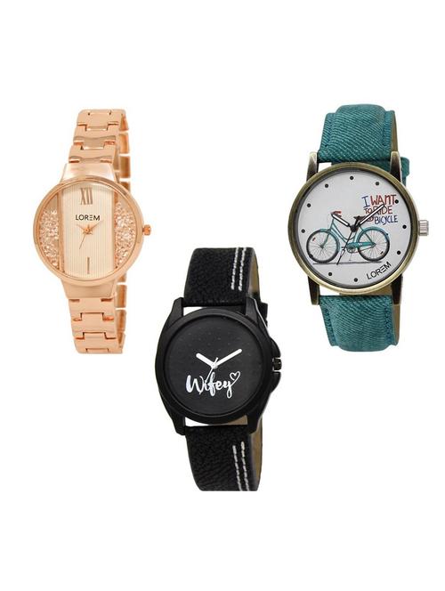 Set of 3 analog watch combo -(LK217-229-234) - 15689786 - Very Small Image - 1