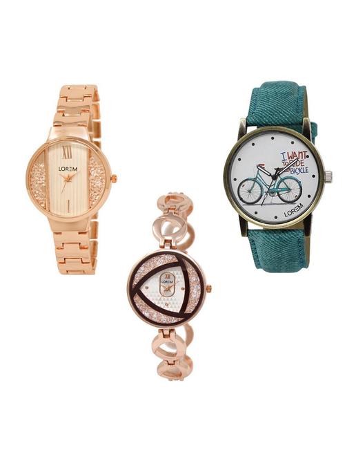 Set of 3 analog watch combo -(LK217-229-238) - 15689790 - Very Small Image - 1