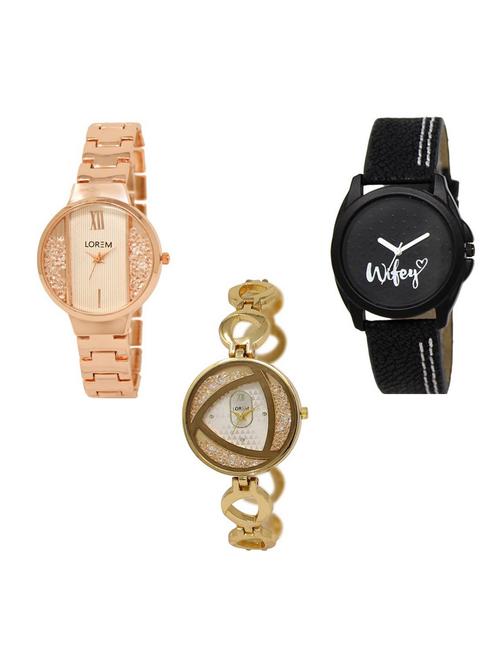 Set of 3 analog watch combo -(LK217-234-239) - 15689822 - Very Small Image - 1