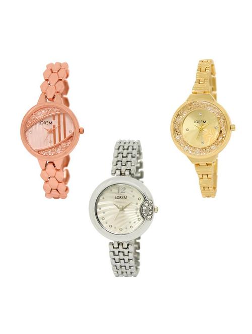 Set of 3 analog watch combo -(LK222-224-227) - 15690598 - Very Small Image - 1