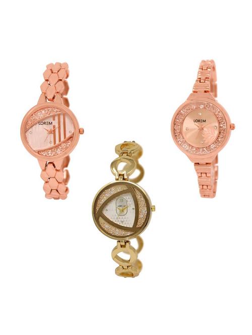 Set of 3 analog watch combo -(LK222-225-239) - 15690620 - Very Small Image - 1