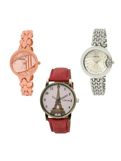 Set of 3 analog watch combo -(LK222-227-230) - 15690634 - Very Small Image - 1