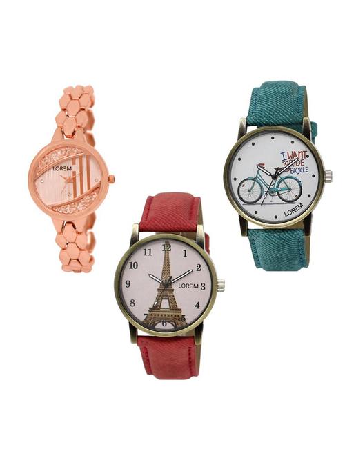 set of 3 analog watch combo -(lk222-229-230) - 15690644 - Standard Image - 1