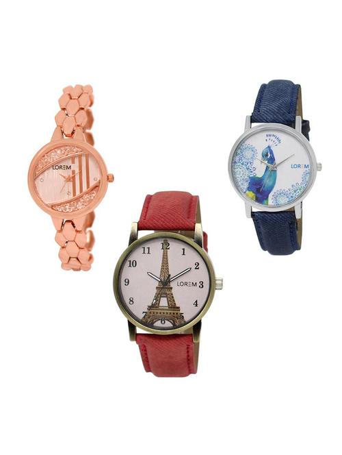 set of 3 analog watch combo -(lk222-230-241) - 15690662 - Standard Image - 1