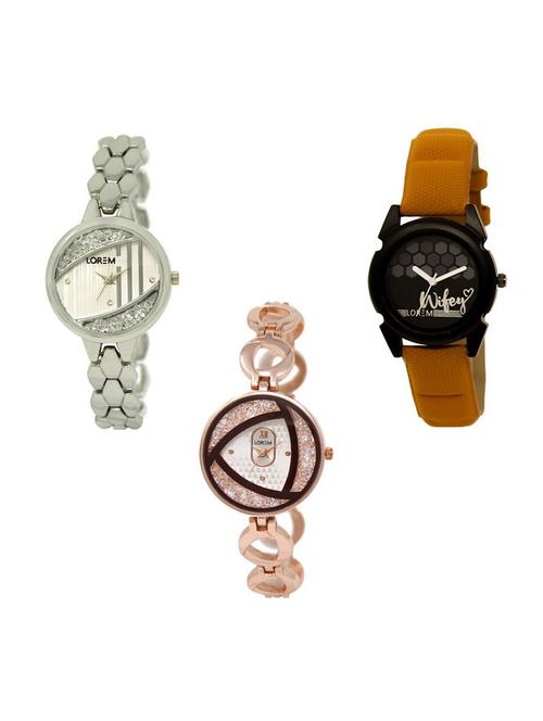 Set of 3 analog watch combo -(LK223-235-238) - 15690807 - Very Small Image - 1