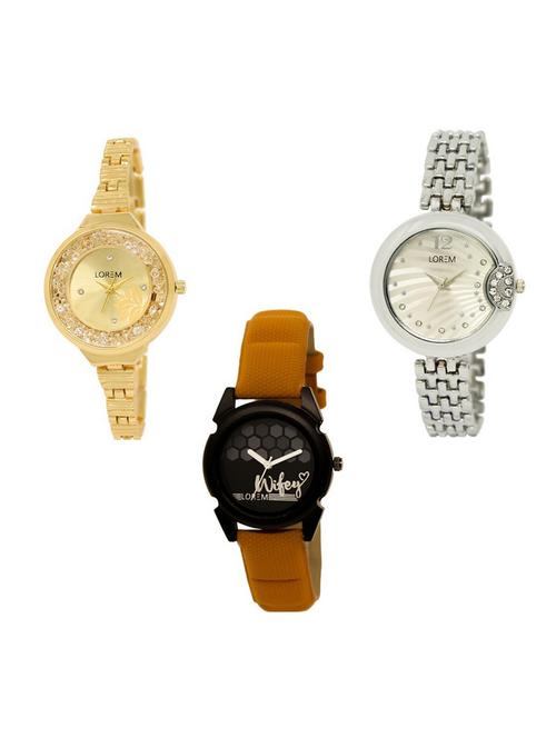 Set of 3 analog watch combo -(LK224-227-235) - 15690861 - Very Small Image - 1