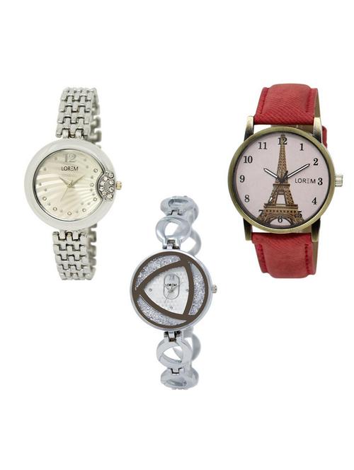 Set of 3 analog watch combo -(LK227-230-240) - 15691135 - Very Small Image - 1