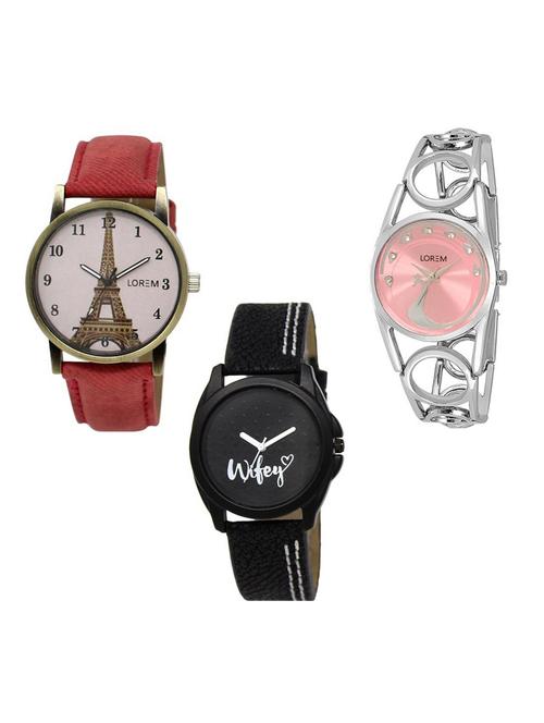 set of 3 analog watch combo - 15691276 - Standard Image - 1