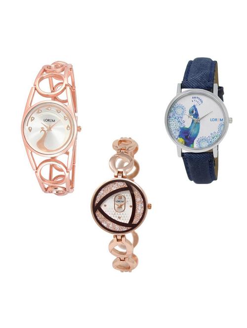 set of 3 analog watch combo - 15691324 - Very Small Image - 1