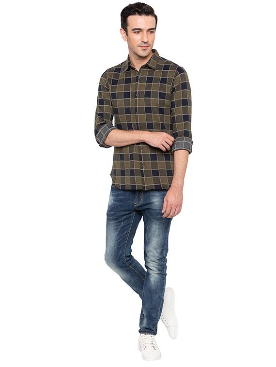 green cotton casual shirt - 15691495 - Zoom Image - 4