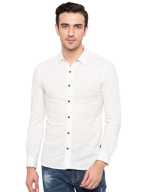 white cotton casual shirt - 15691506 - Standard Image - 1