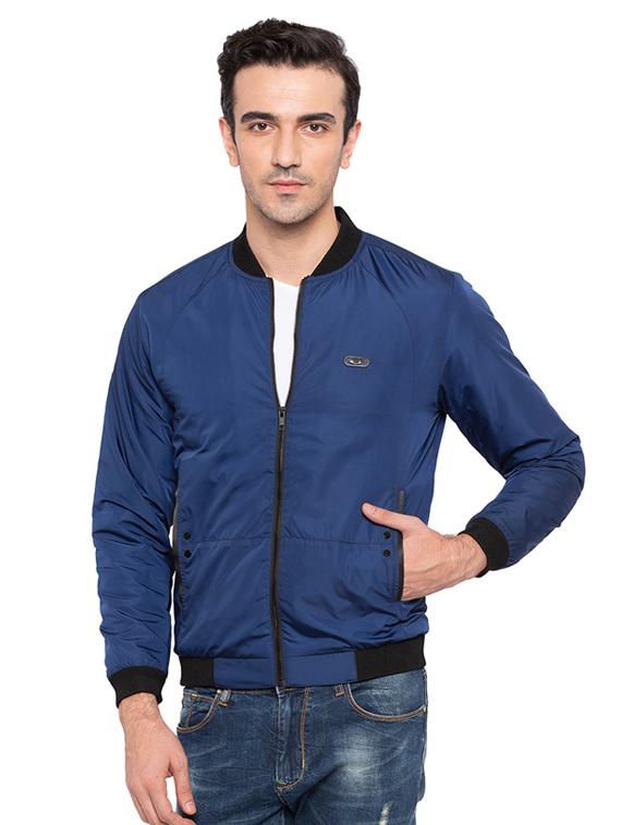 blue polyester blend bomber jacket - 15691509 - Zoom Image - 1