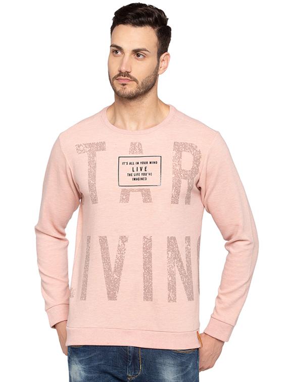 pink cotton front print sweatshirt - 15691540 - Zoom Image - 1