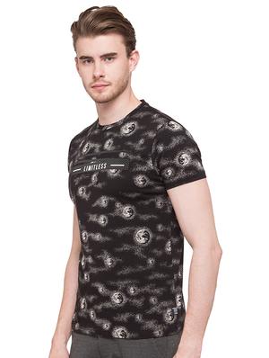 black cotton all over print t-shirt - 15691634 - Standard Image - 2