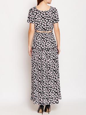 tie up hem floral top skirt set - 15691773 - Standard Image - 3