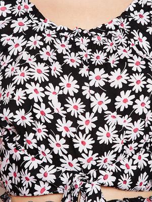 tie up hem floral top skirt set - 15691773 - Standard Image - 4