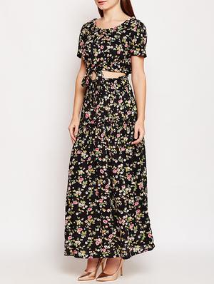 tie up hem floral top skirt set - 15691774 - Standard Image - 2