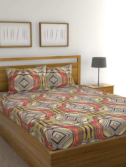 Cotton Double Bedsheet with 2 Pillow Covers - 15691815 - Standard Image - 1