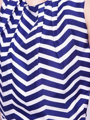 pleated neck chevron maxi dress - 15692016 - Standard Image - 5
