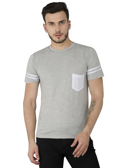 grey cotton pocket t-shirt - 15692505 - Standard Image - 1