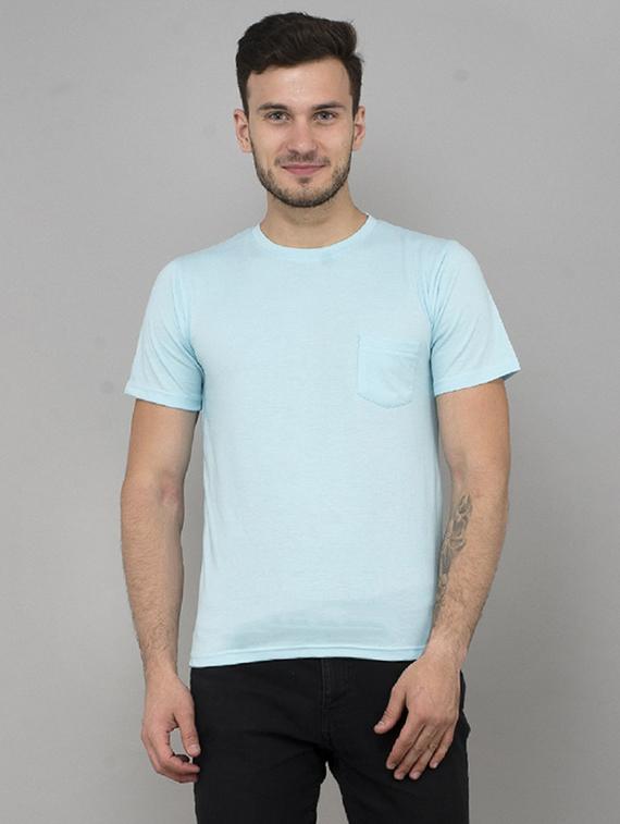 blue cotton pocket t-shirt - 15692507 - Zoom Image - 1