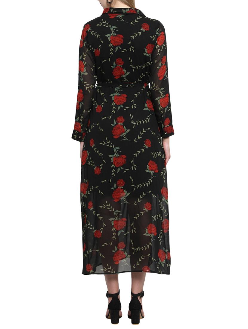 button up floral maxi dress - 15692690 - Zoom Image - 3