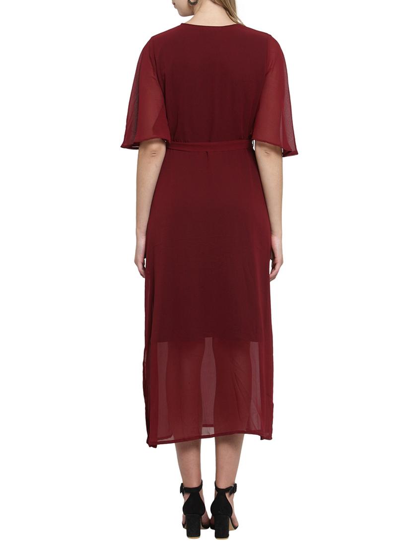 side slit floral surplice dress - 15692709 - Zoom Image - 2