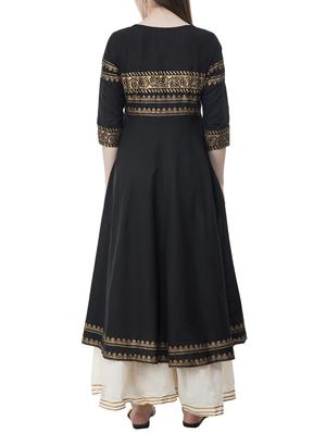 a-line block print kurta - 15692734 - Standard Image - 3