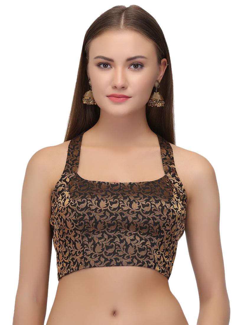 Silk brocade backless blouse - 15693993 - Zoom Image - 1
